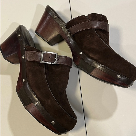 Rockport Adiprene - by adidas, 10, Dark Brown Suede Clog‎ w/ Buckle
